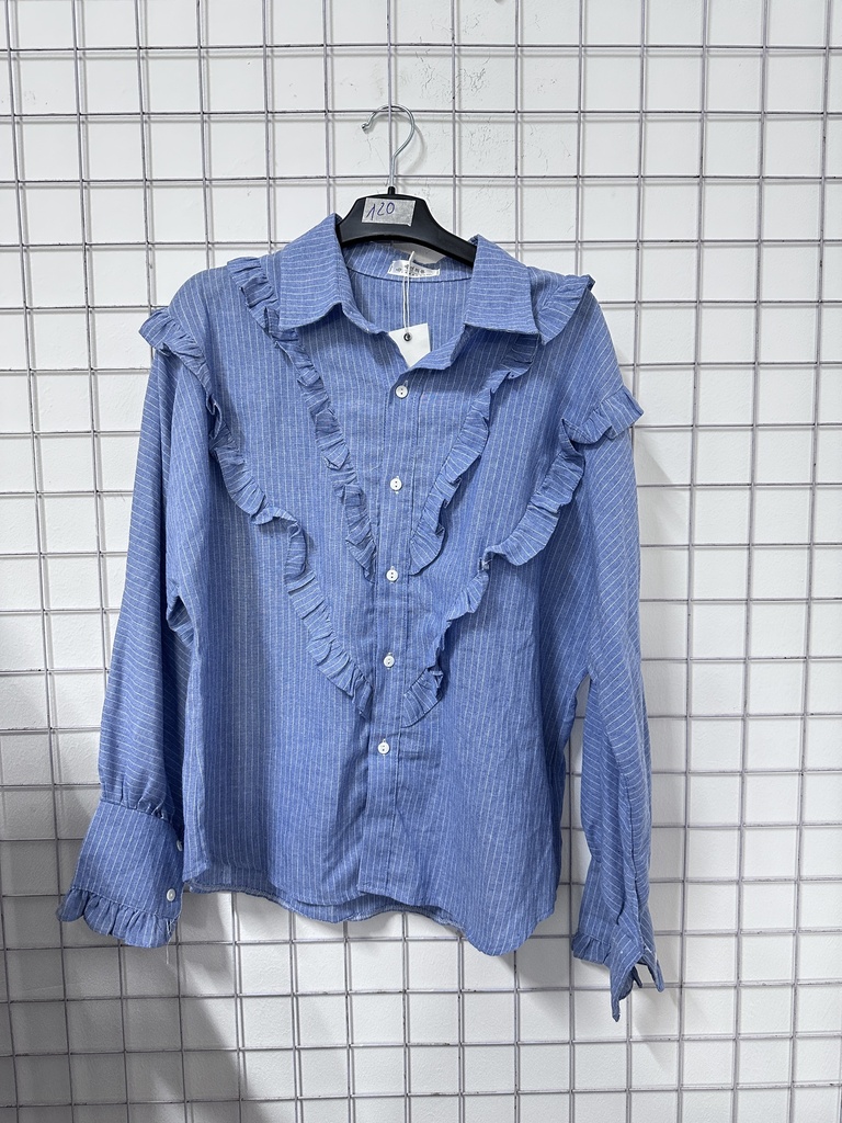 áo sơ mi bèo kẻ xanh