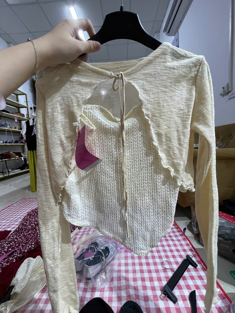 set áo 2 dây kem kèm áo khoác ngoài 