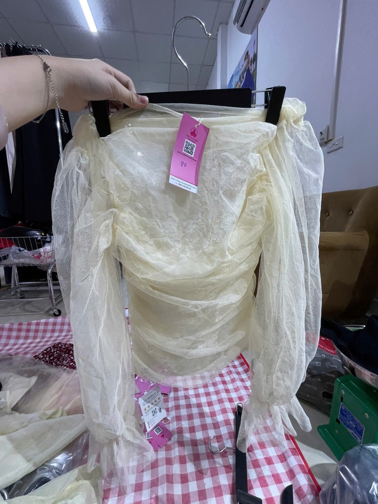váy kem body lưới 