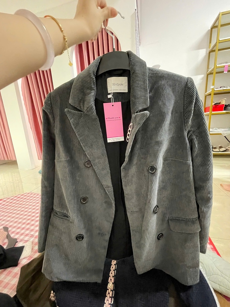 ÁO KHOÁC NHUNG XÁM