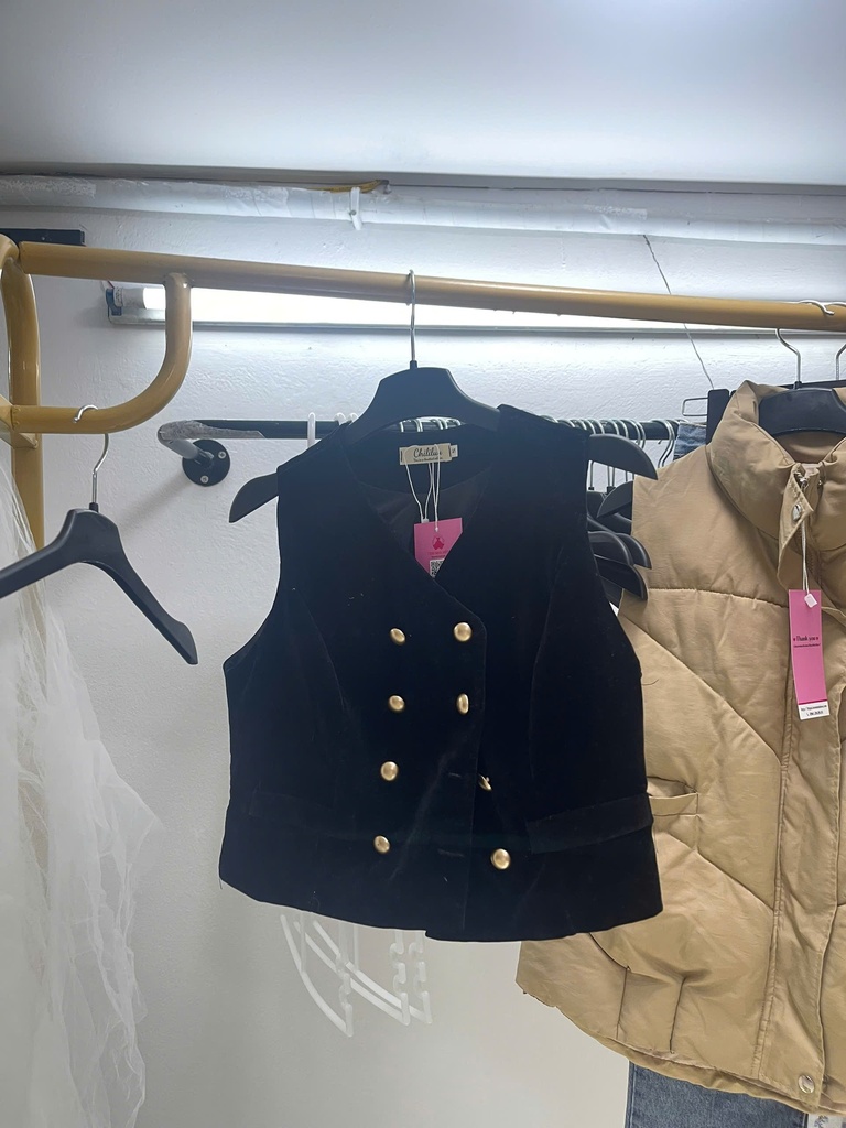 áo crt ba lỗ nhung đen