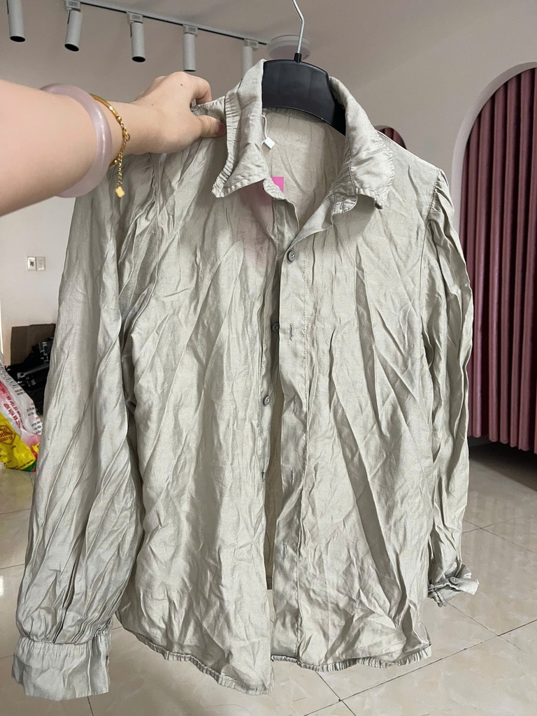 áo somi đũi xanh rêu 