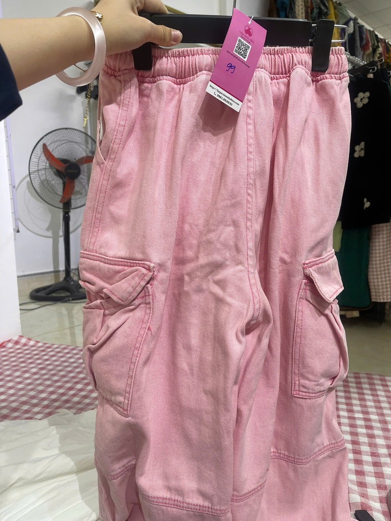 quần bò hồng túi hộp 