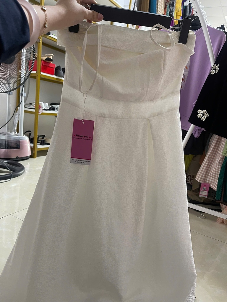váy trắng 2 dây 