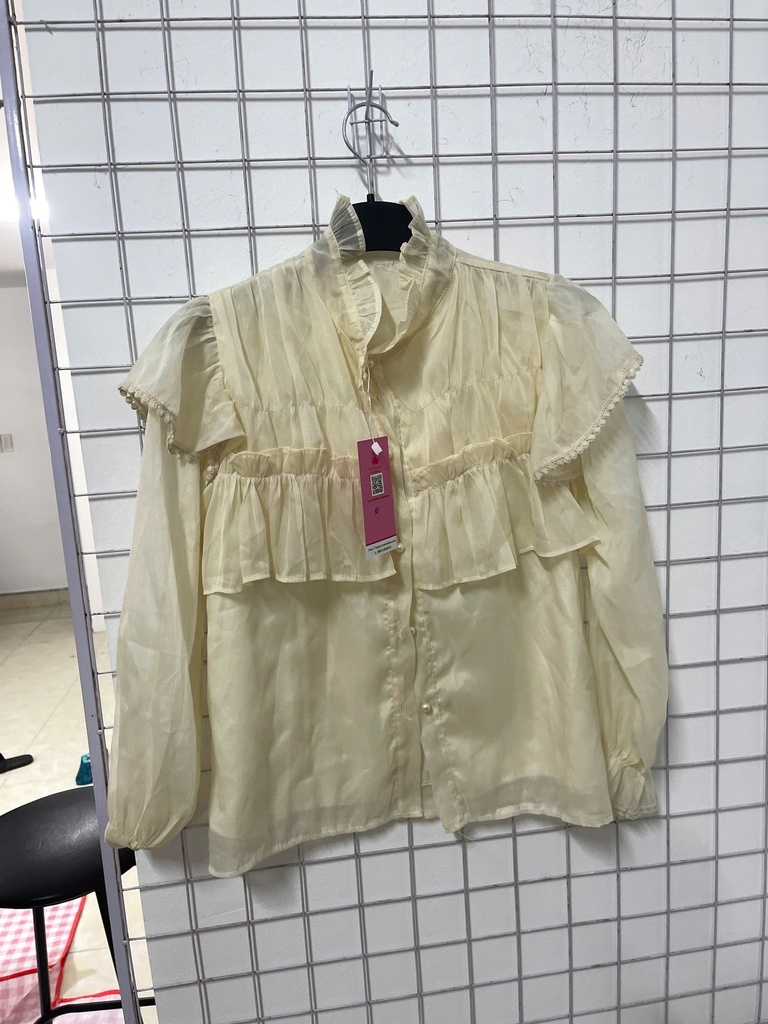 áo kem voan dài tay