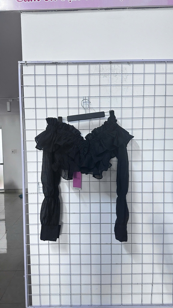 áo trễ vai đen tay dài 