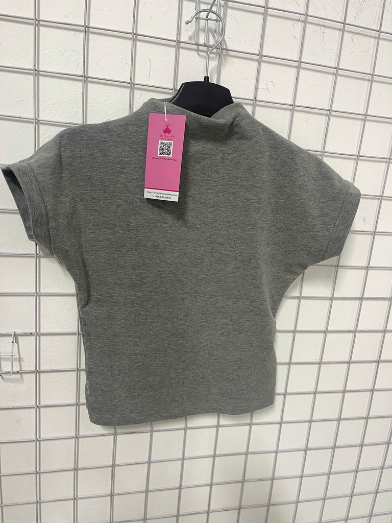 áo thun tăm xám cộc tay 