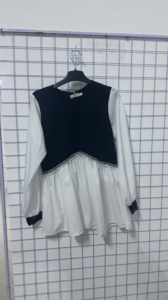 áo kiểu trắng đen