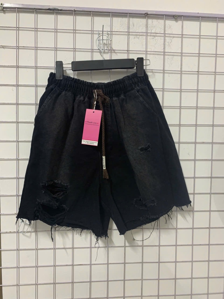 quần sooc bò đen rách