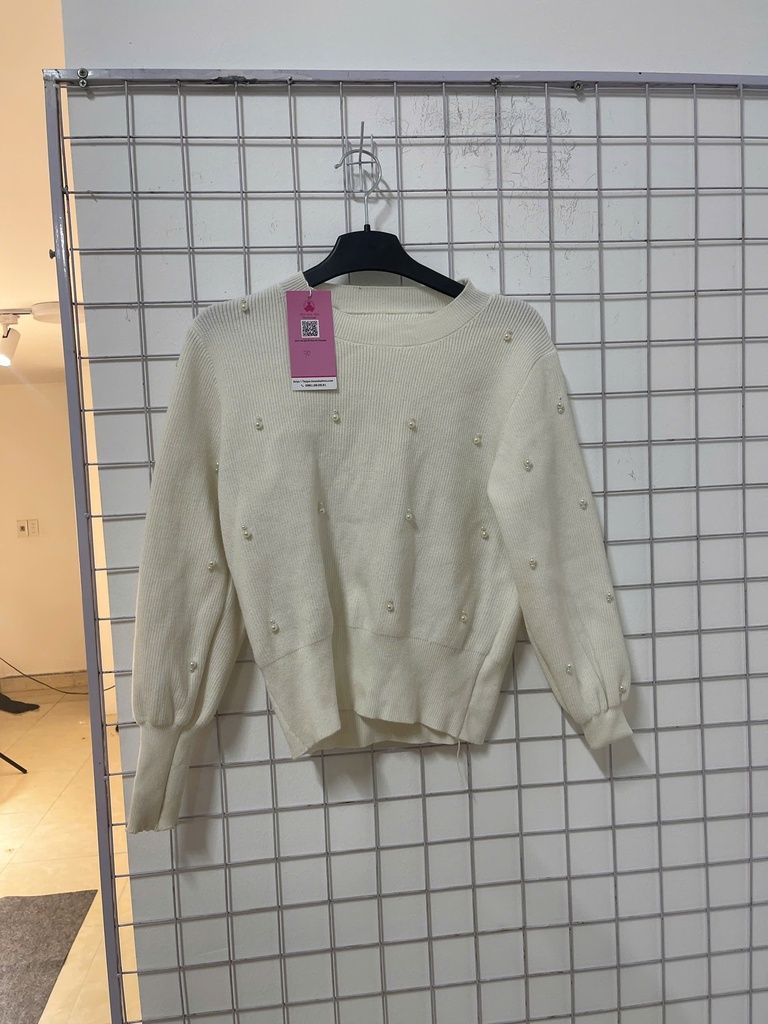 áo len trắng đính ngọc