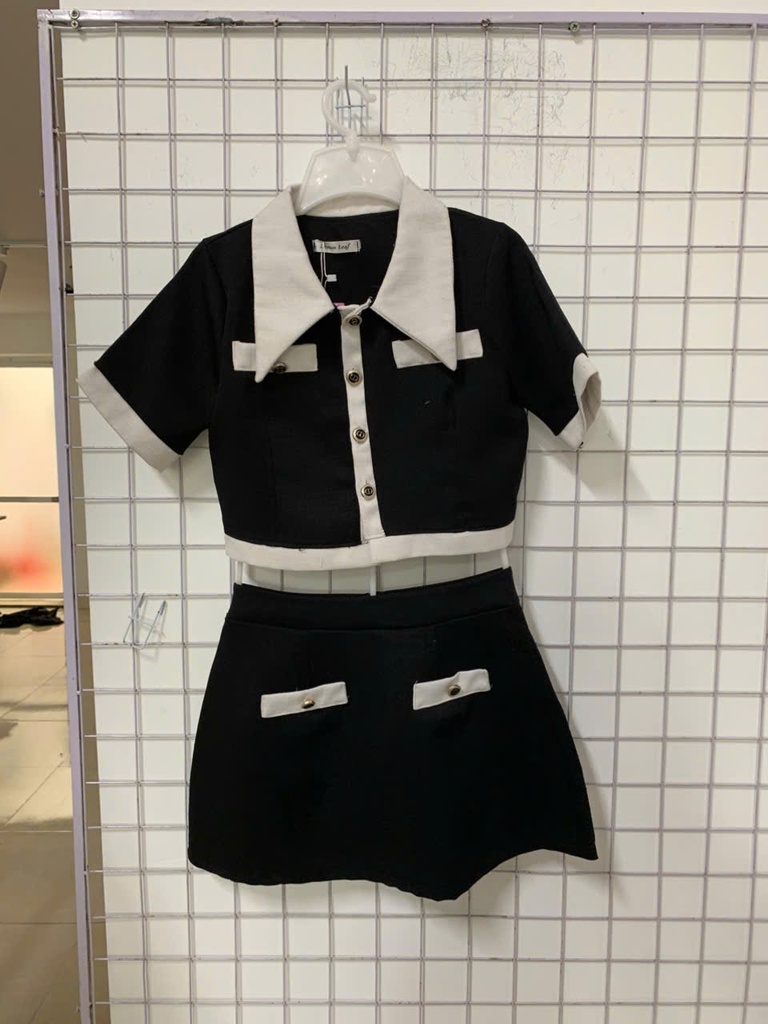 set đen viền trắng