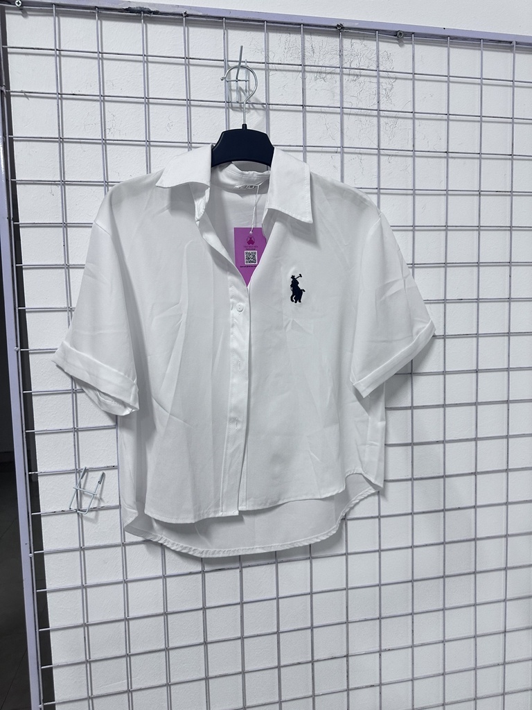 sơ mi trắng cộc thêu ngựa