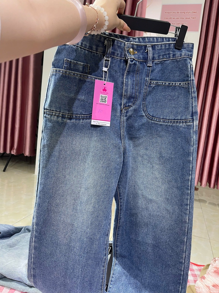 quần bò xanh suông