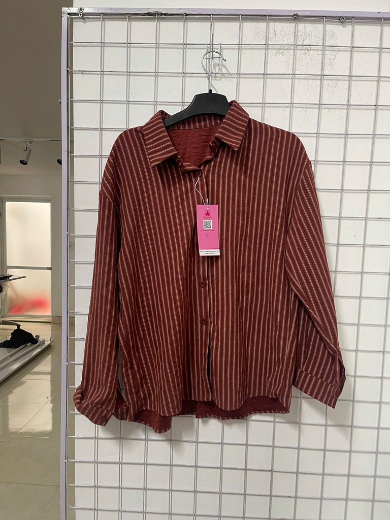 áo somi đỏ kẻ trắng 