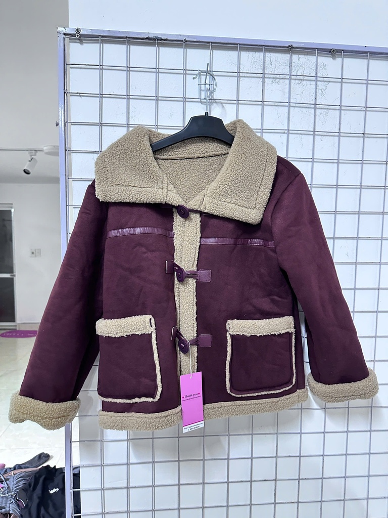 áo khoác da lộn đỏ