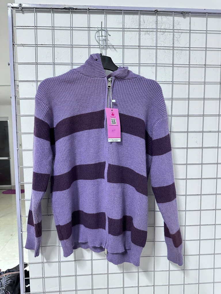 áo khoác kẻ tím