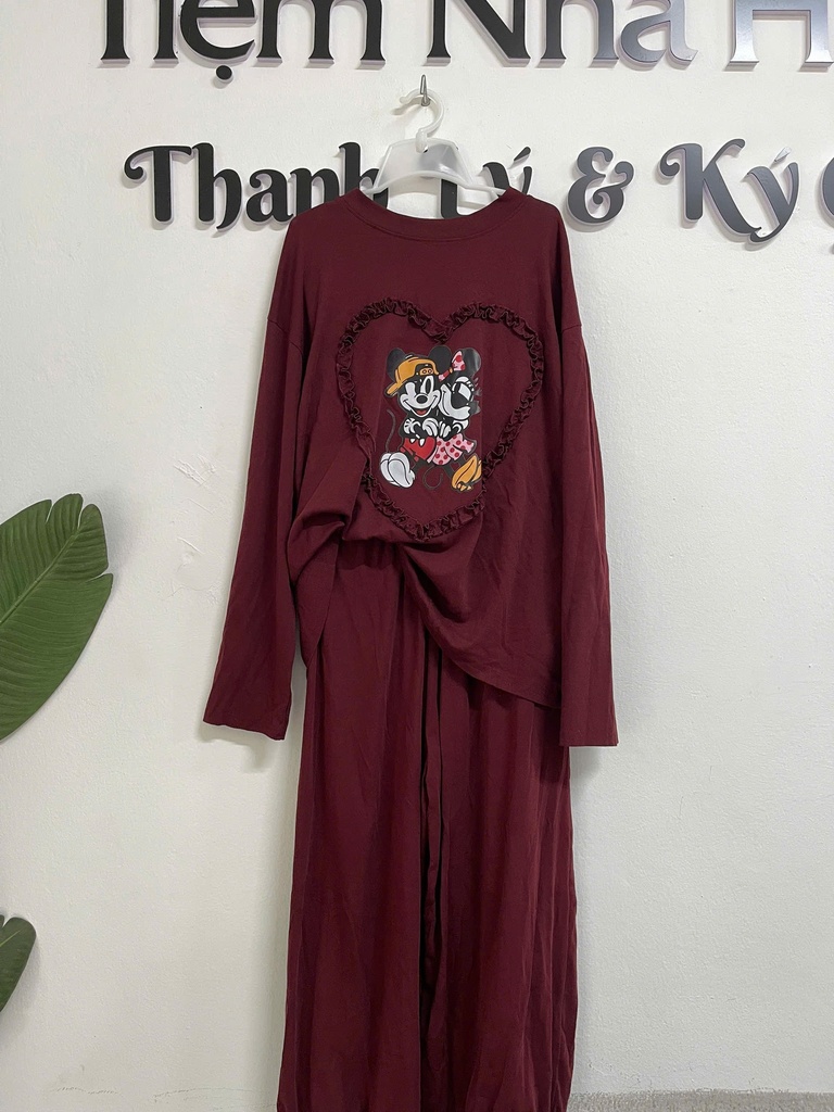 bộ thu đông đỏ quần dài 