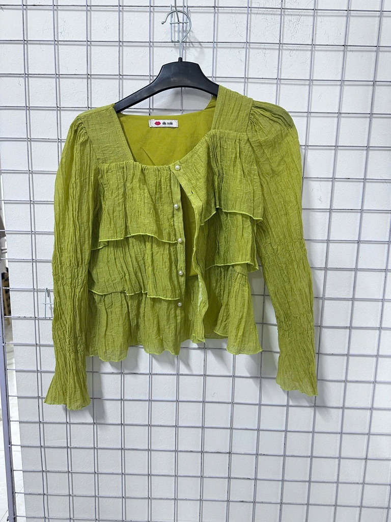 áo cốm cổ vuông