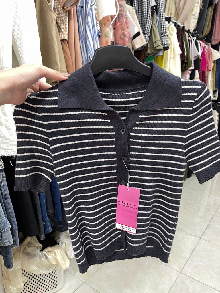 áo cộc tay xanh tanh kẻ