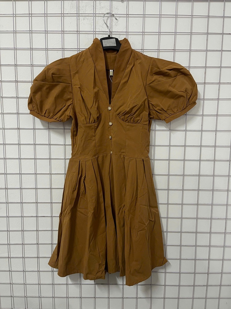 váy nâu tay bồng ĐG150Q