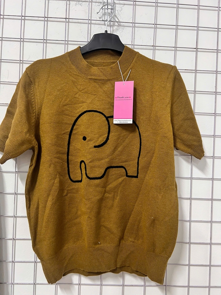 ÁO LEN VÀNG HÌNH CON VOI LINH