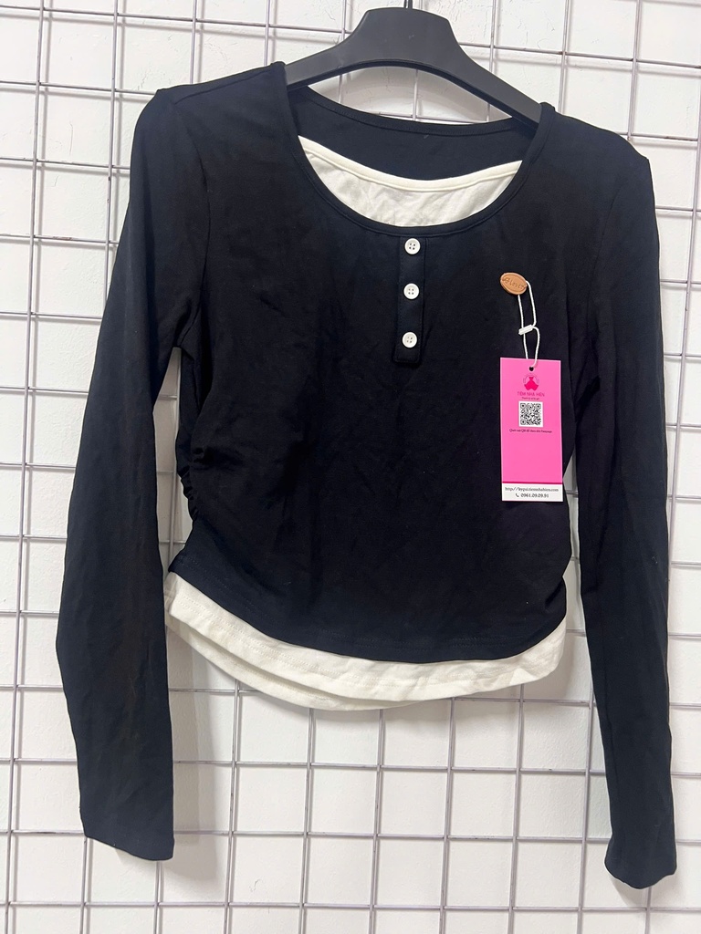 ÁO THU ĐEN CỔ TRẮNGLINH