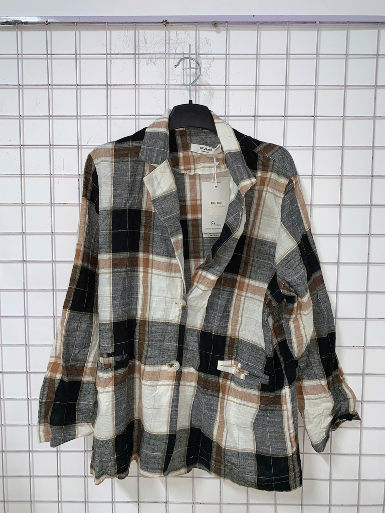 Áo Vải Kẻ 2 Cúc T.Linh