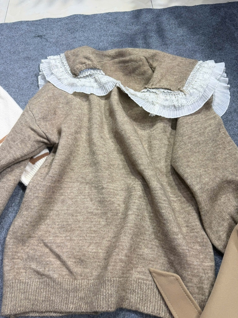 Áo Len Nâu cổ tầng VTrinh 
