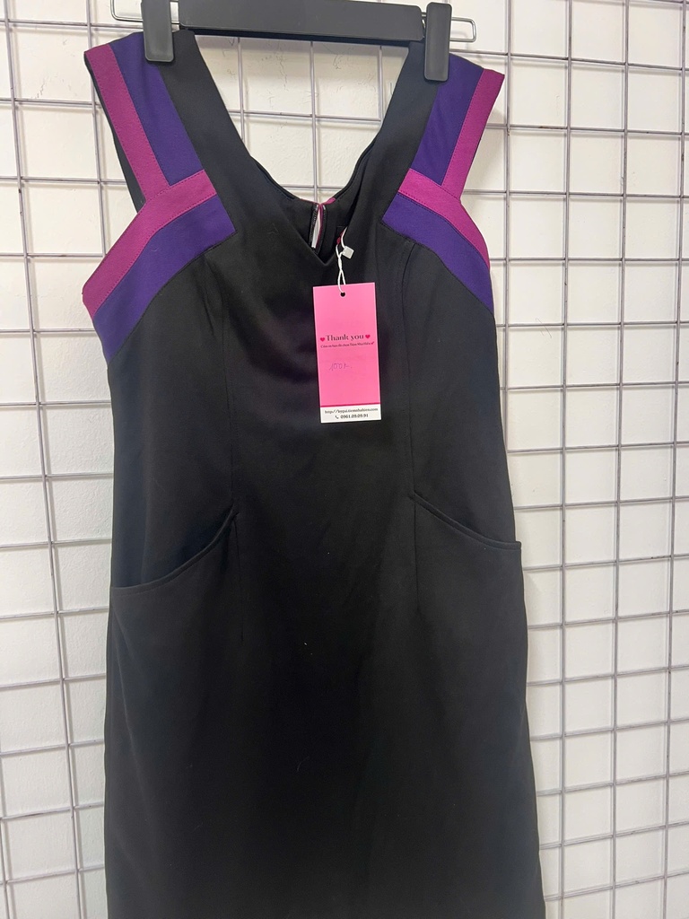 Váy đen mix tay tím hồng NPTHAO