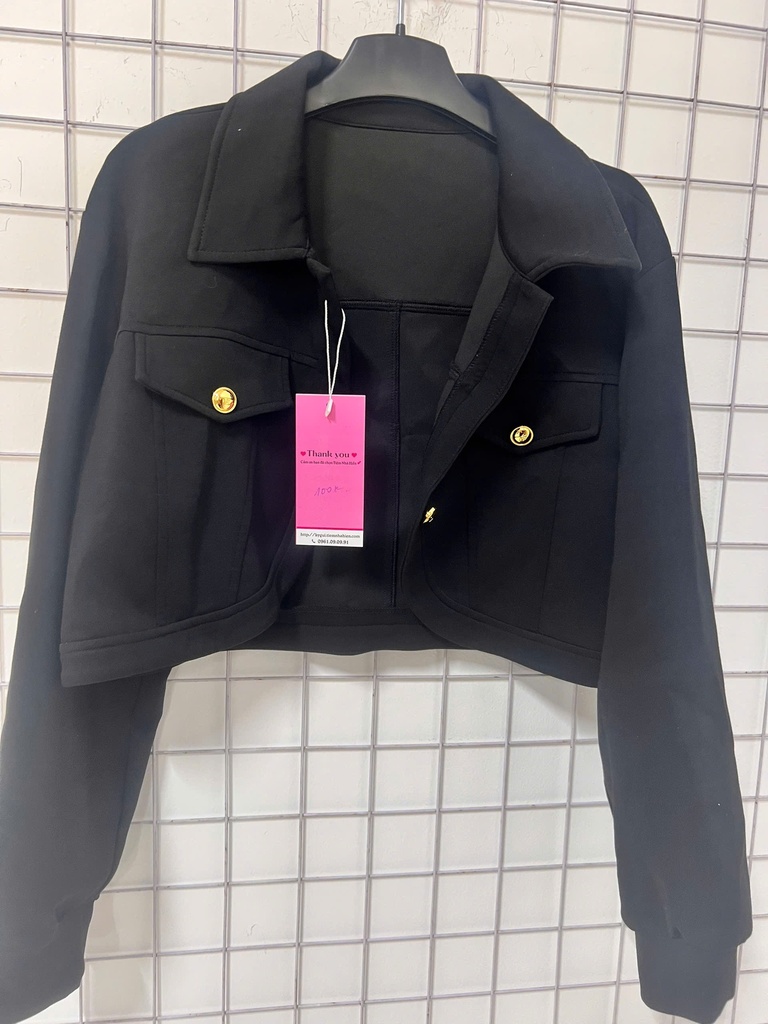 Áo khoác đen cúc vàng Crotop NPTHAO