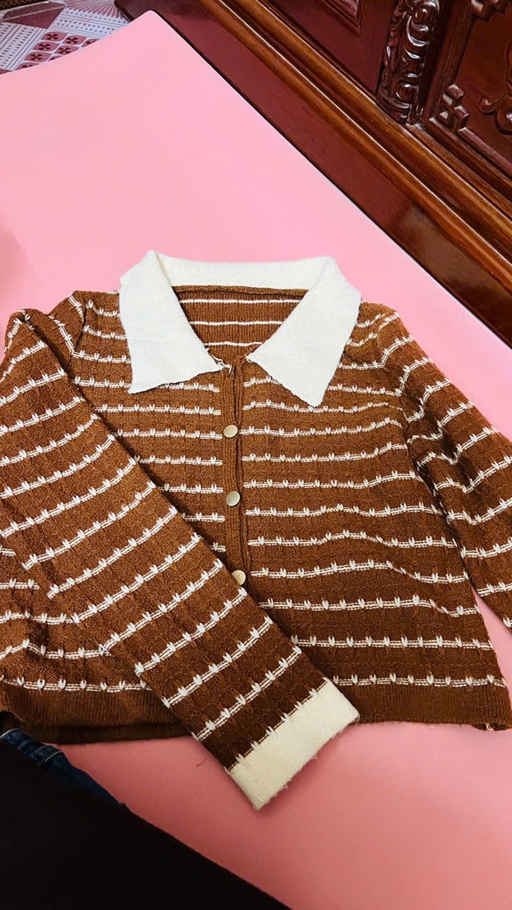 ÁO LEN CAM CÓ CỔ LAN