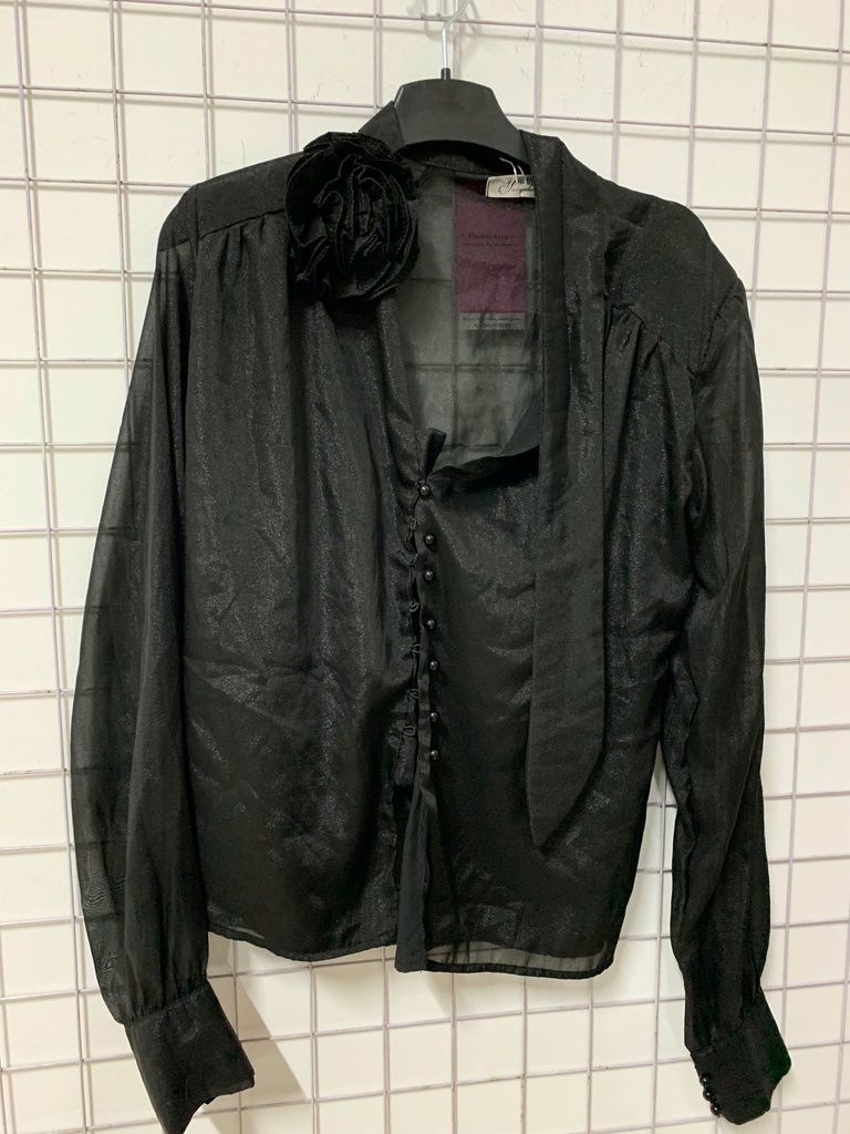 ÁO SƠMI ĐEN HOA CỔ NTKOANH