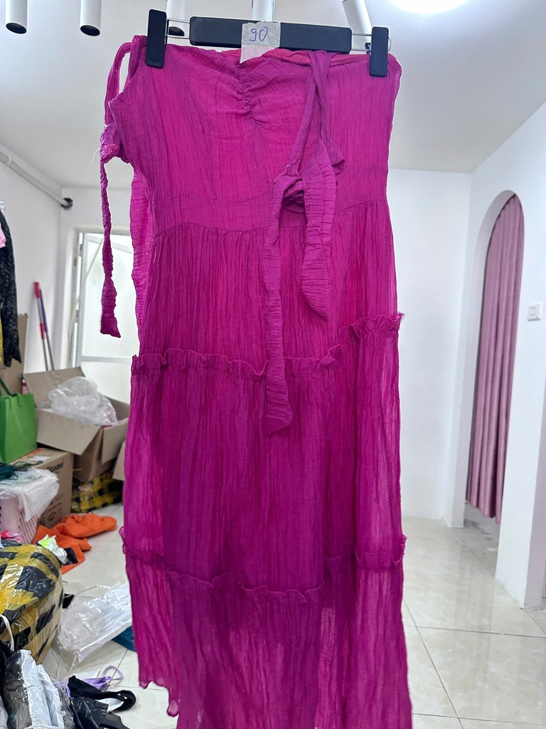váy 2 dây tím hồng