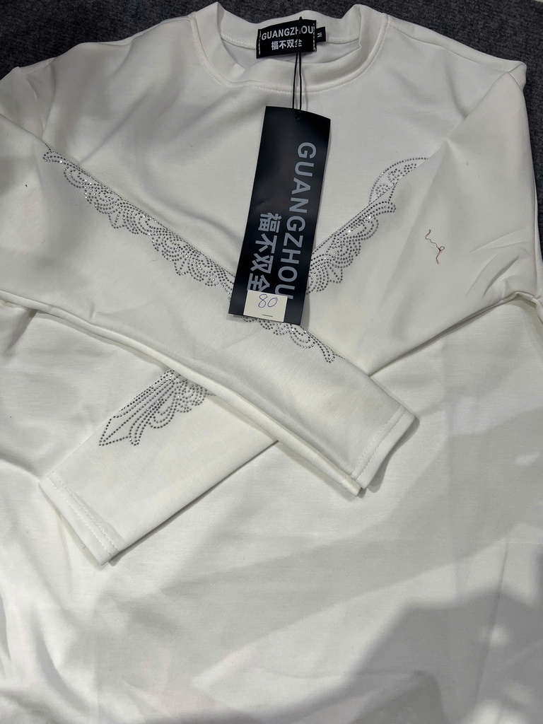 ÁO PHÔNG TRẮNG ĐÍNH ĐÁ GUANGZHOU M THUYII