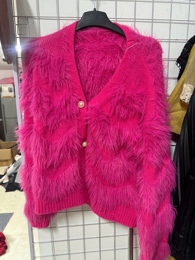 ÁO KHOÁC HỒNG LÔNG 4CÚC NGỌC OANH