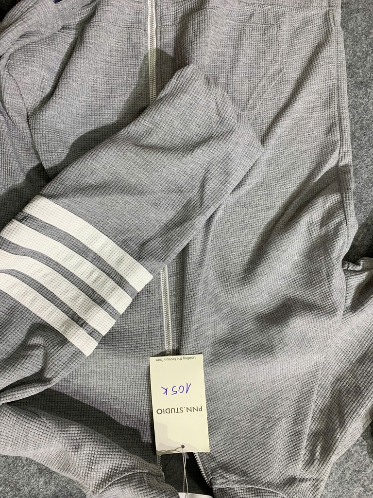 ÁO KHOÁC CÓ KHÓA XÁM TAY KẺ NDUNG