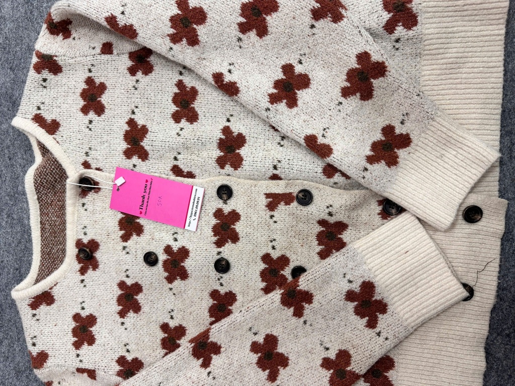 ÁO LEN 2 HÀNG CÚC HOA NÂU NTKDUNG