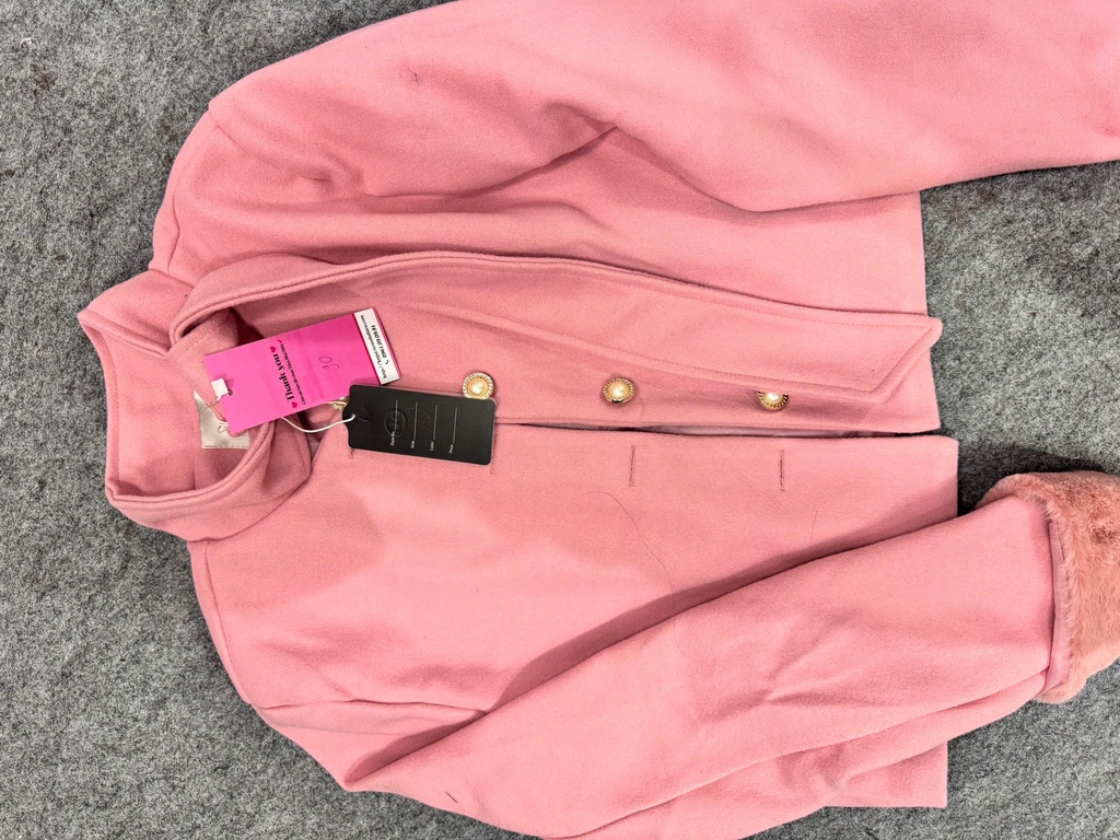 ÁO KHOÁC DẠ HỒNG NƠ CỔ THUYIII