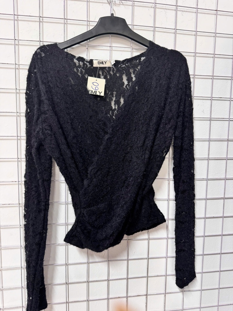 ÁO REN ĐEN CỔ V THUYII