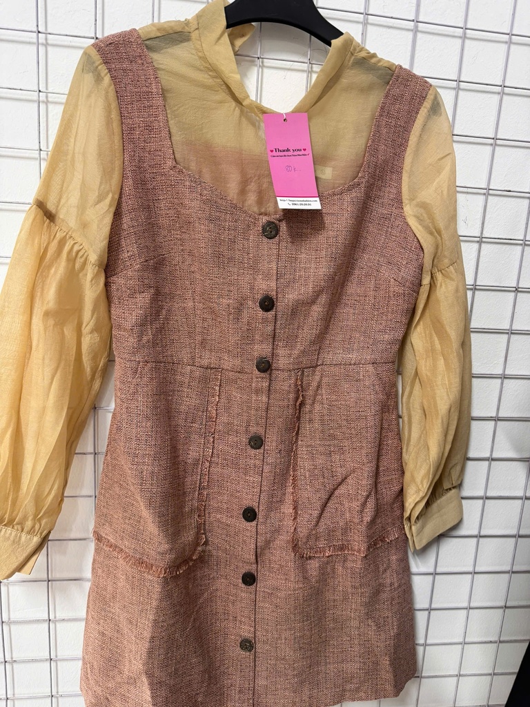 VÁY VOAN HỒNG BÒ VAN