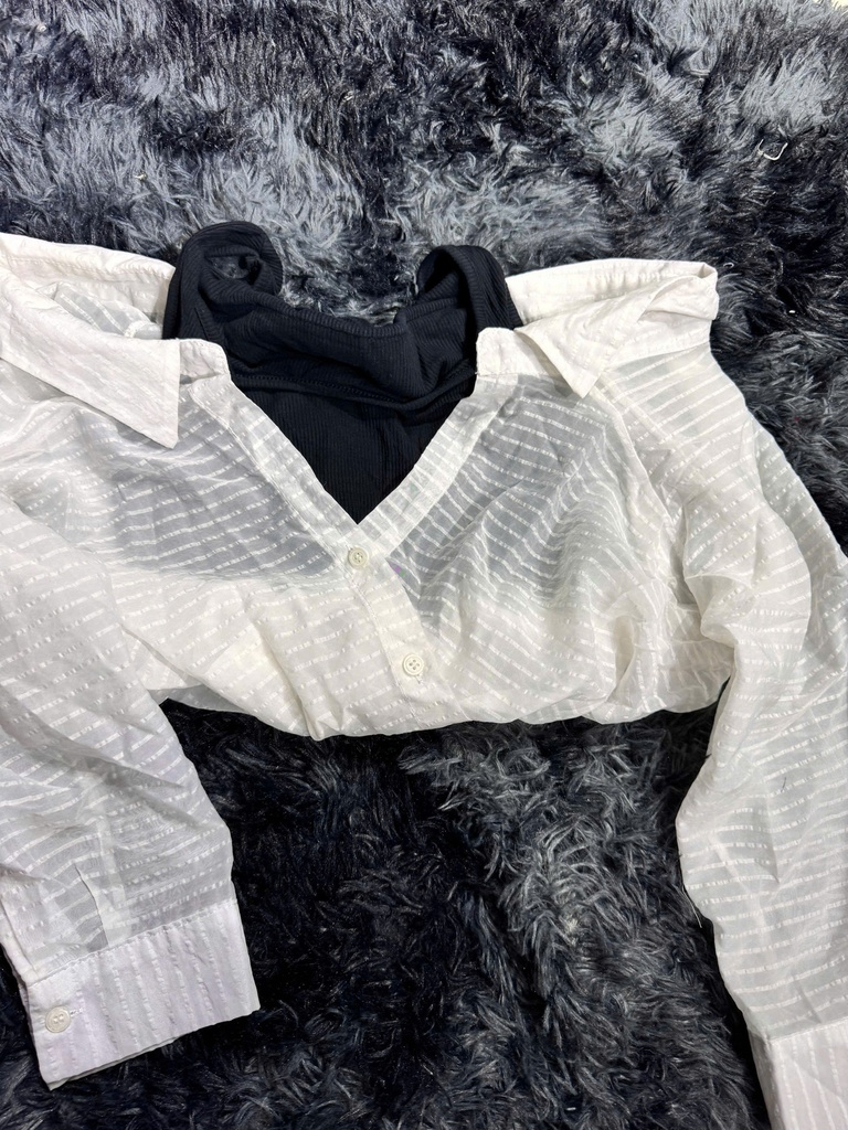 ÁO SƠMI TRẮNG KÈM ÁO 2 DÂY PHUC