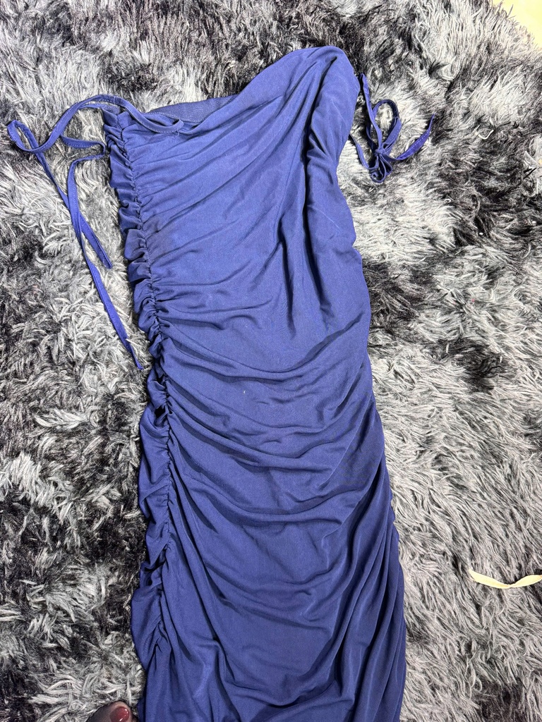 VÁY NHÚN EO XANH DƯƠNG 