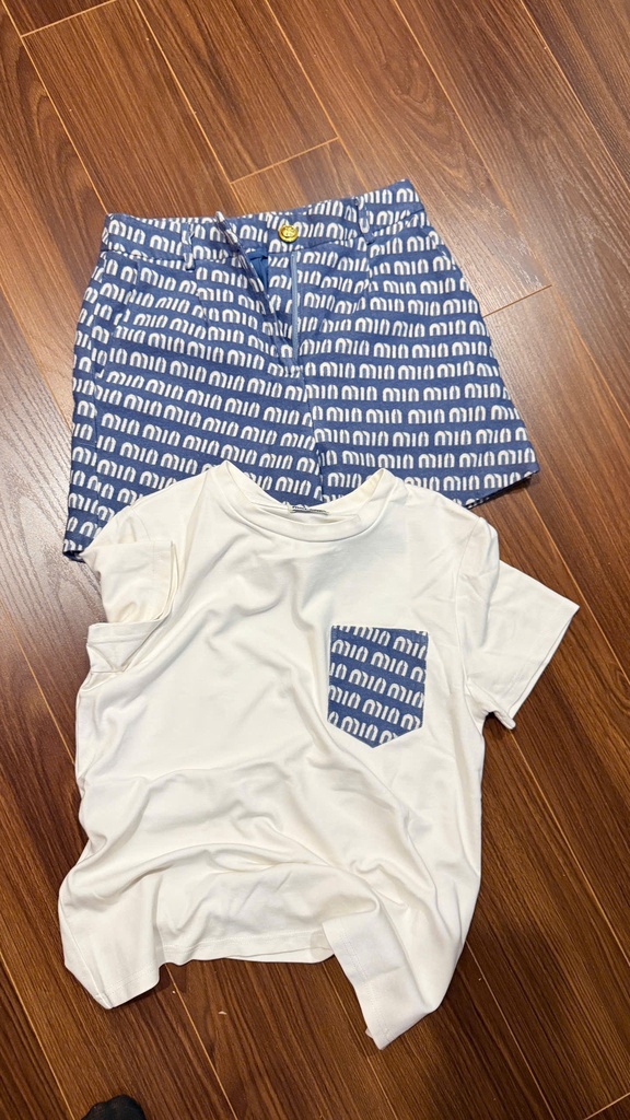 SET BỘ CỘC TAY MIN TRẮNG XANH TRANG