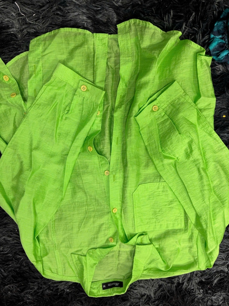 ÁO SƠMI XANH LÁ TRANG