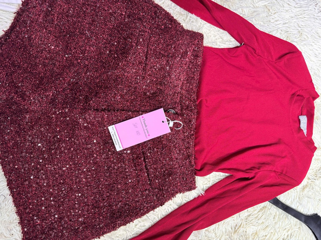 SET ÁO LEN QUẦN DẠ ĐỎ THAO