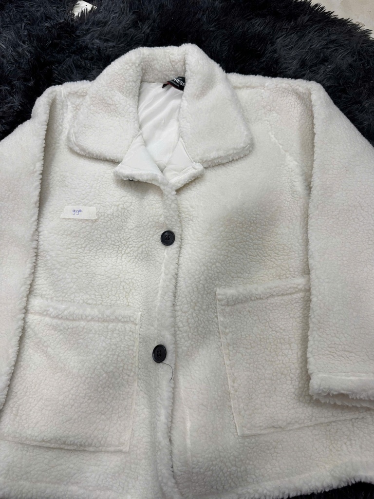 ÁO KHOÁC TRẮNG LÔNG CỪU THUY