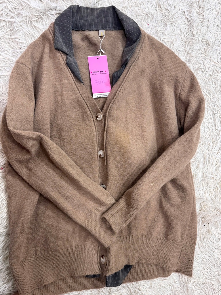 ÁO LEN NÂU CỔ SƠMI NGUYET