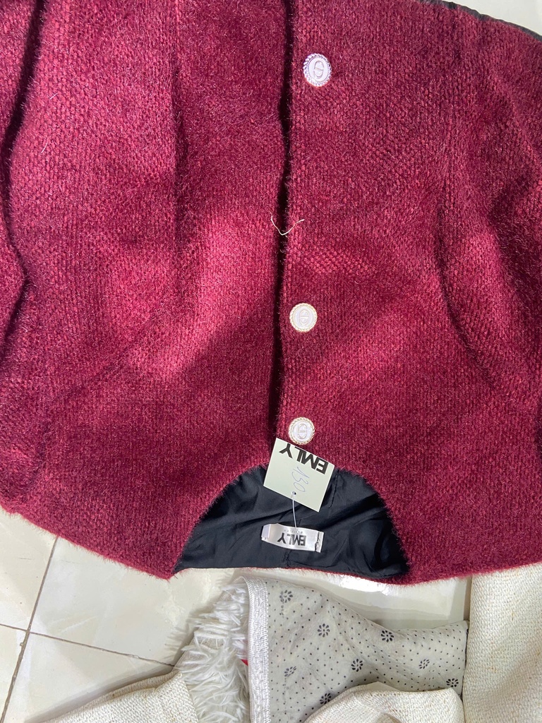 ÁO DẠ ĐỎ LÔNG THỎ THUY