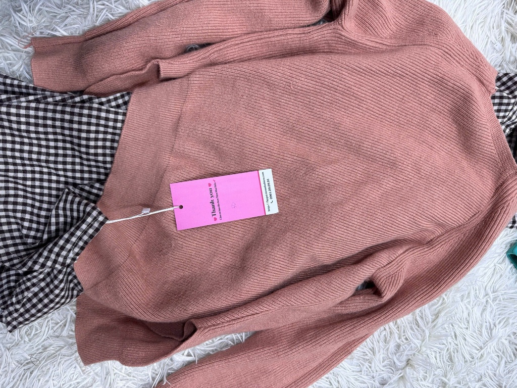 ÁO LEN HỒNG KÈM ÁO SƠMI 