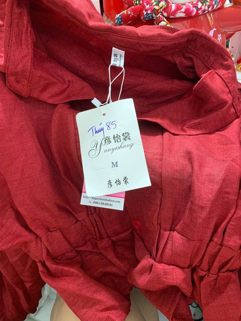 ÁO SƠMI ĐỎ NHÚN EO THUY
